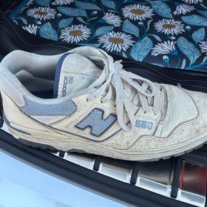 New Balance 550 Men's Cream and Blue Sneakers